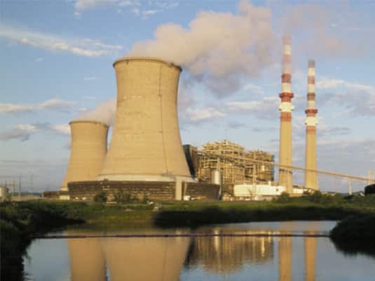 Cooling towers at a nuclear plant