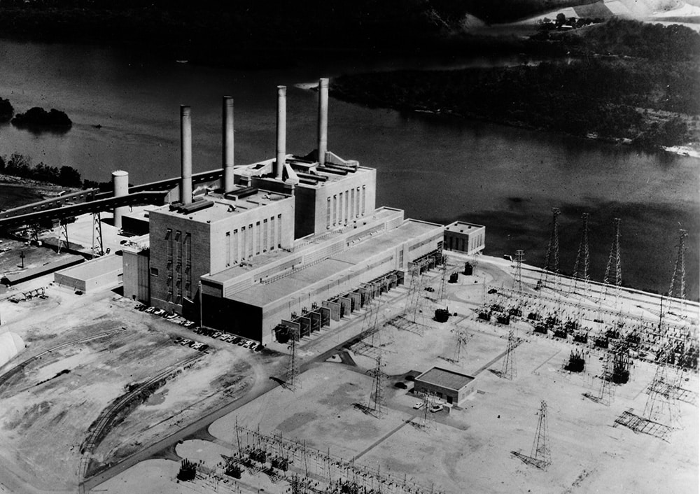 Aerial view of power plant