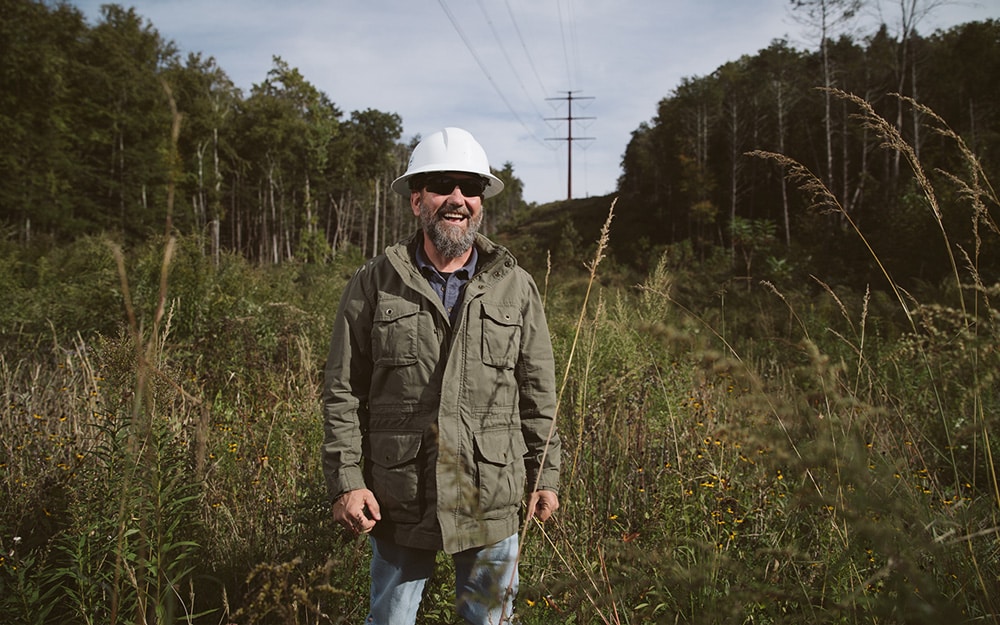 Environmental specialist Jeff Luzenski provides a look at a pollinator-friendly right of way in...