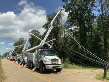 LG&E employees helping restore power in Louisiana