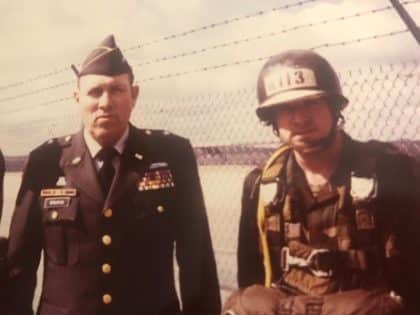 Mark Brooks and His Father in Army uniforms
