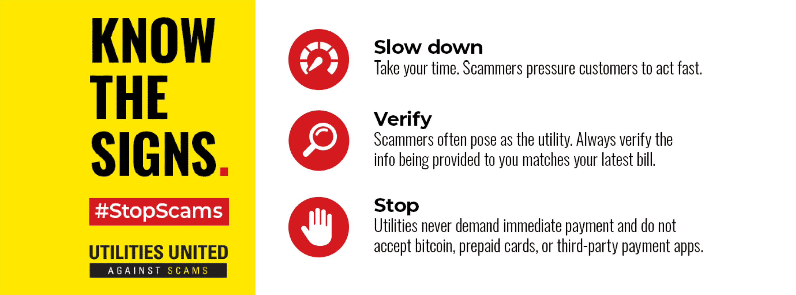 Graphic about the signs of scams