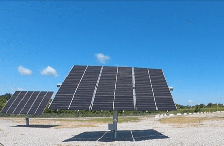 A photo of high-efficiency 360-degree tracking solar panels in Kentucky.