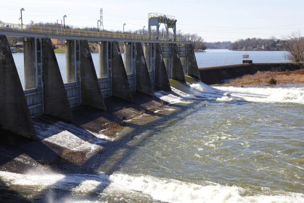 Photograph of the EW Brown spillway